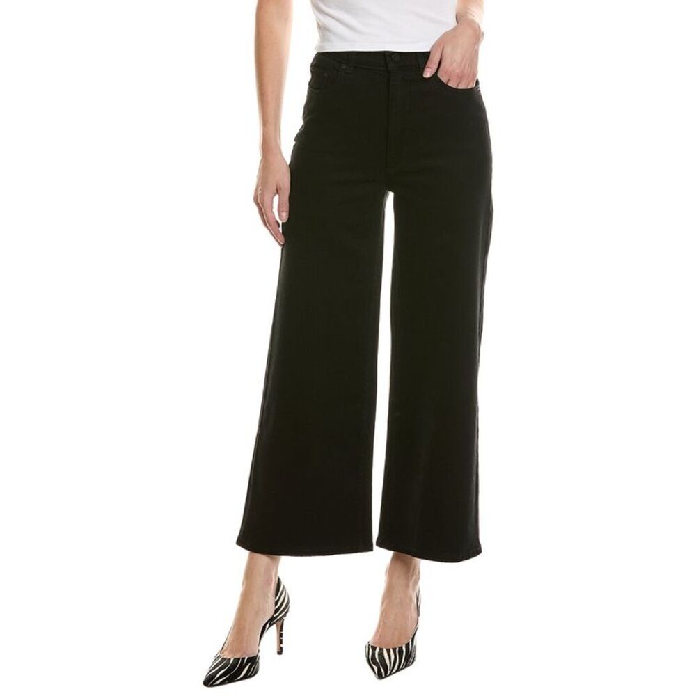 Dl1961 Womens Hepburn Jet Black Wide Leg Jean, Black